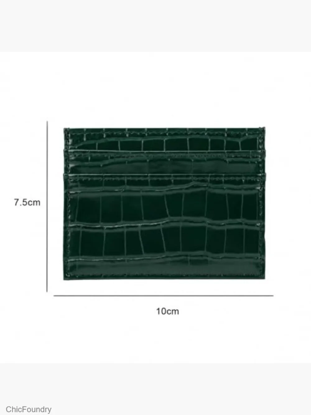 Crocodile Print Card Holder with 4 Card Slots, Slim Leather Texture Wallet